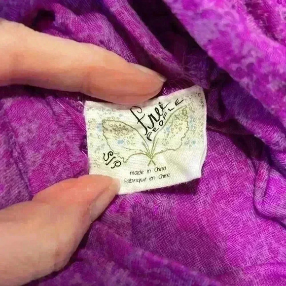 Free‎ People sheer purple cowl-neck top. Women’s size S/P - Picture 6 of 9